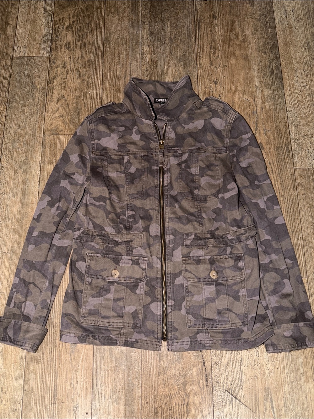 Express Women’s Camo Field Jacket - Gray/Black